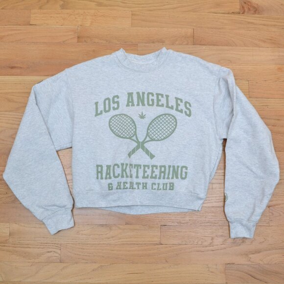Offfield Cropped Sweatshirt Los Angeles Racketeering & Health Club Wmn Sz Small - Picture 1 of 9